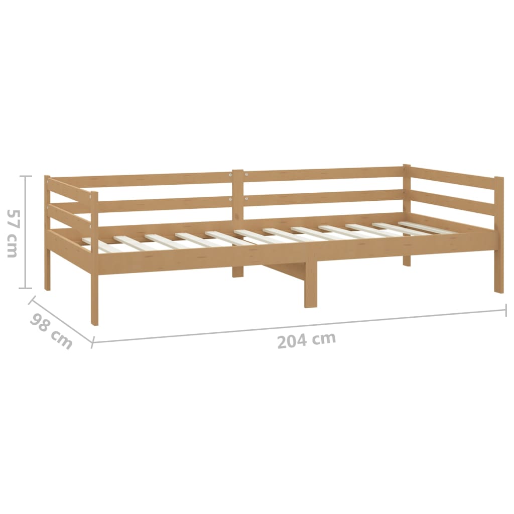 Sofá cama y colchón madera pino maciza marrón miel 90x200 cm vidaXL