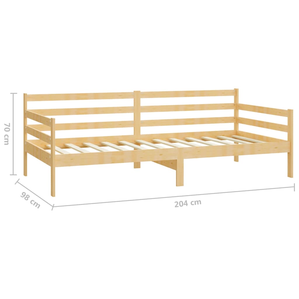 Sofa bed with solid pine wood 90x200 cm