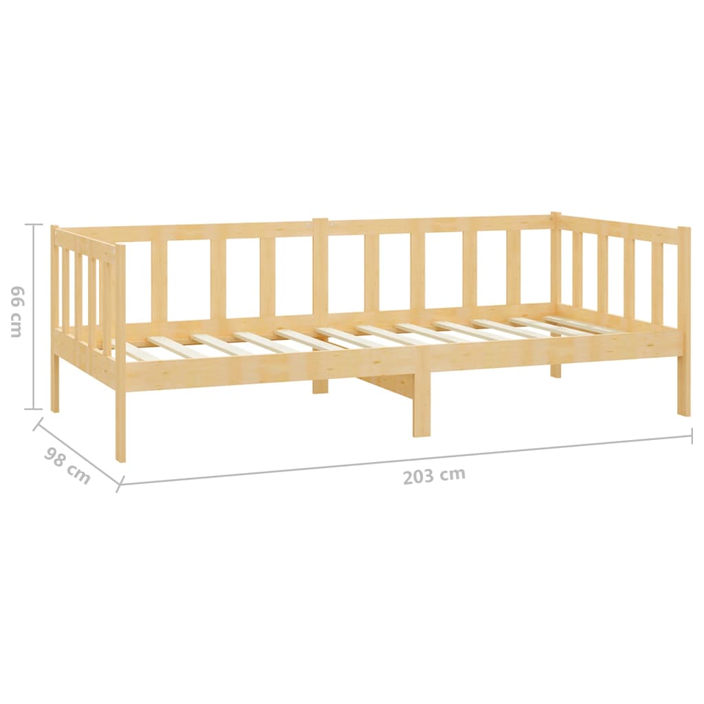 Sofa bed with solid pine wood 90x200 cm