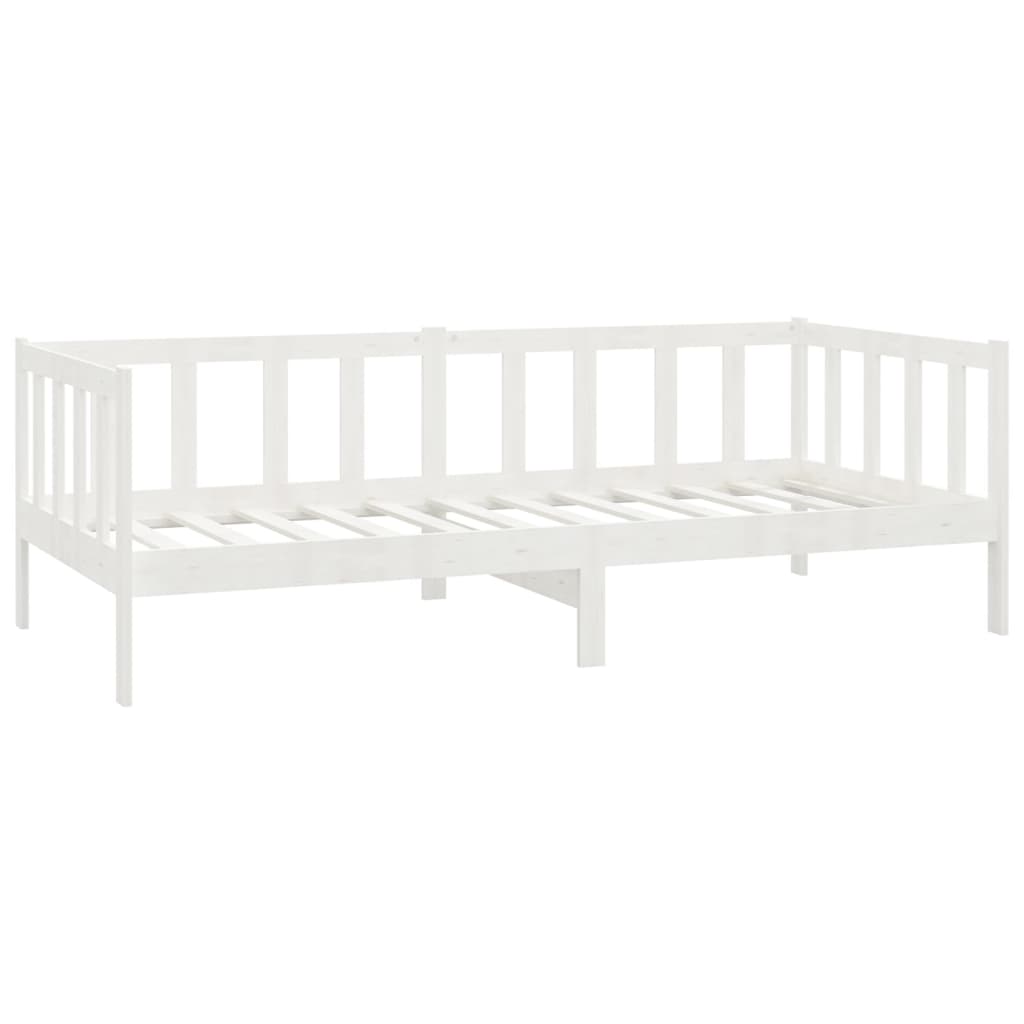 Sofá cama con colchón madera de pino maciza blanco 90x200 cm vidaXL