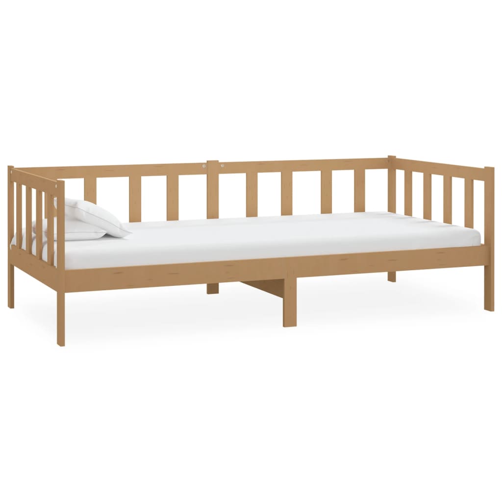 Sofá cama y colchón madera pino maciza marrón miel 90x200 cm vidaXL