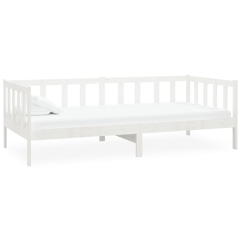 Sofá cama con colchón madera de pino maciza blanco 90x200 cm vidaXL