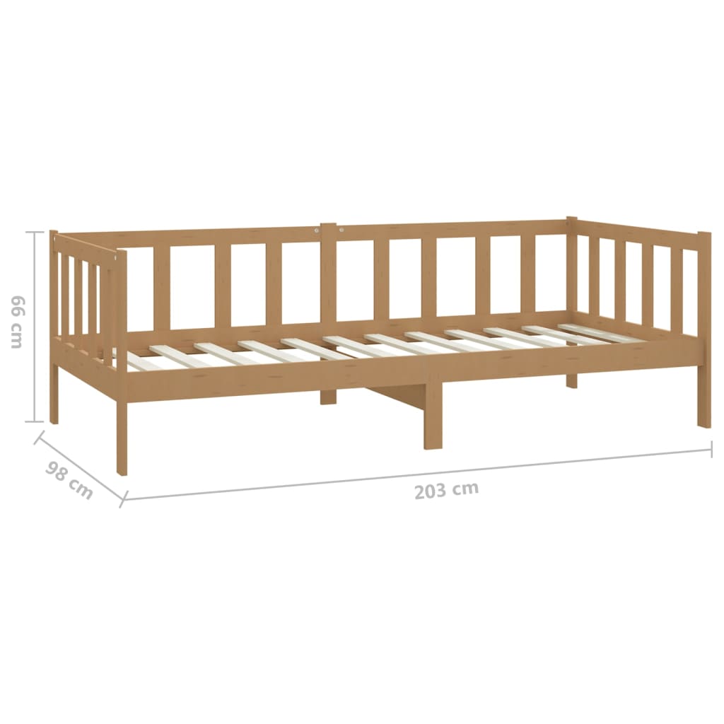 Sofá cama y colchón madera pino maciza marrón miel 90x200 cm vidaXL