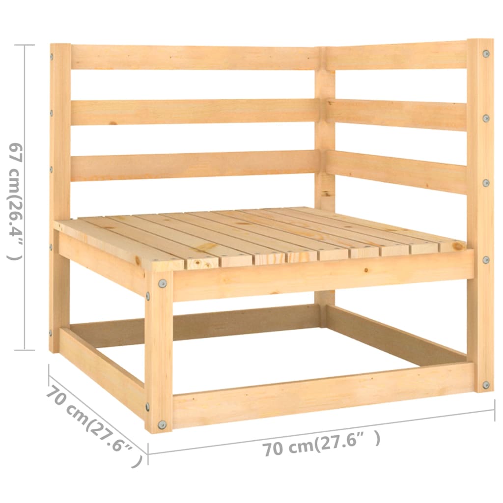 Juego de muebles de jardín 6 pzas y cojines madera maciza pino - Vetonek