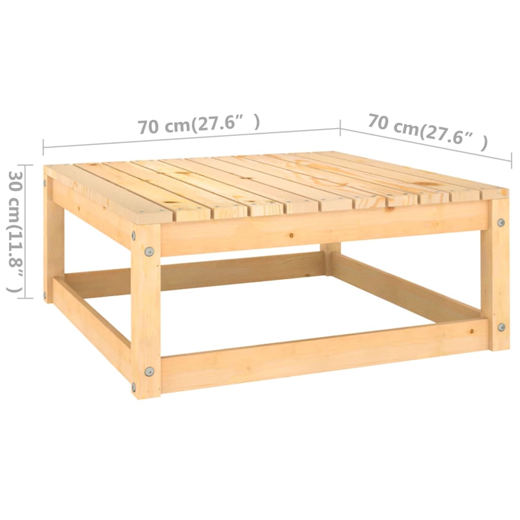 Juego de muebles de jardín 7 pzas y cojines madera maciza pino - Vetonek