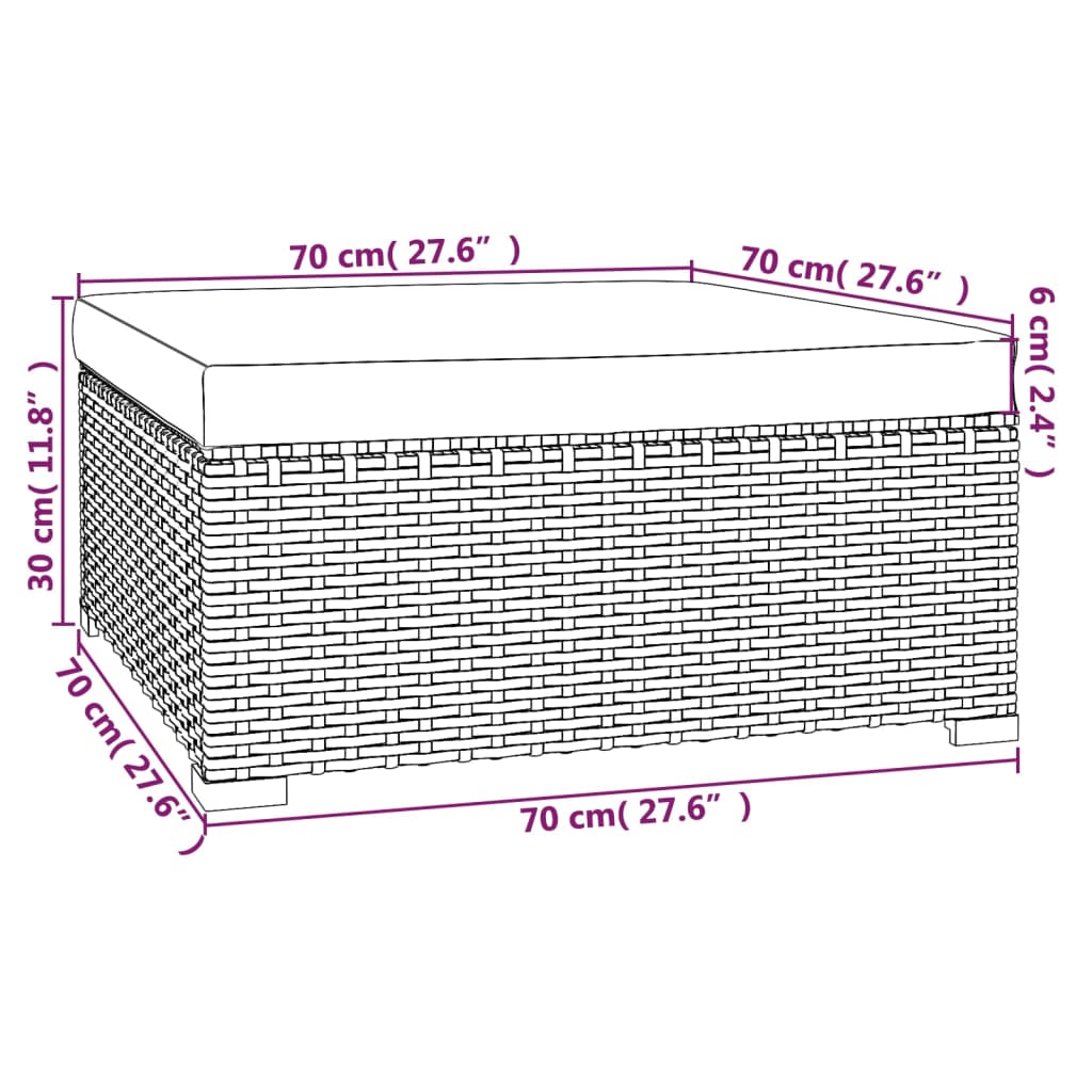 Set Garden Furniture 4 pièces et rotin synthétique brun