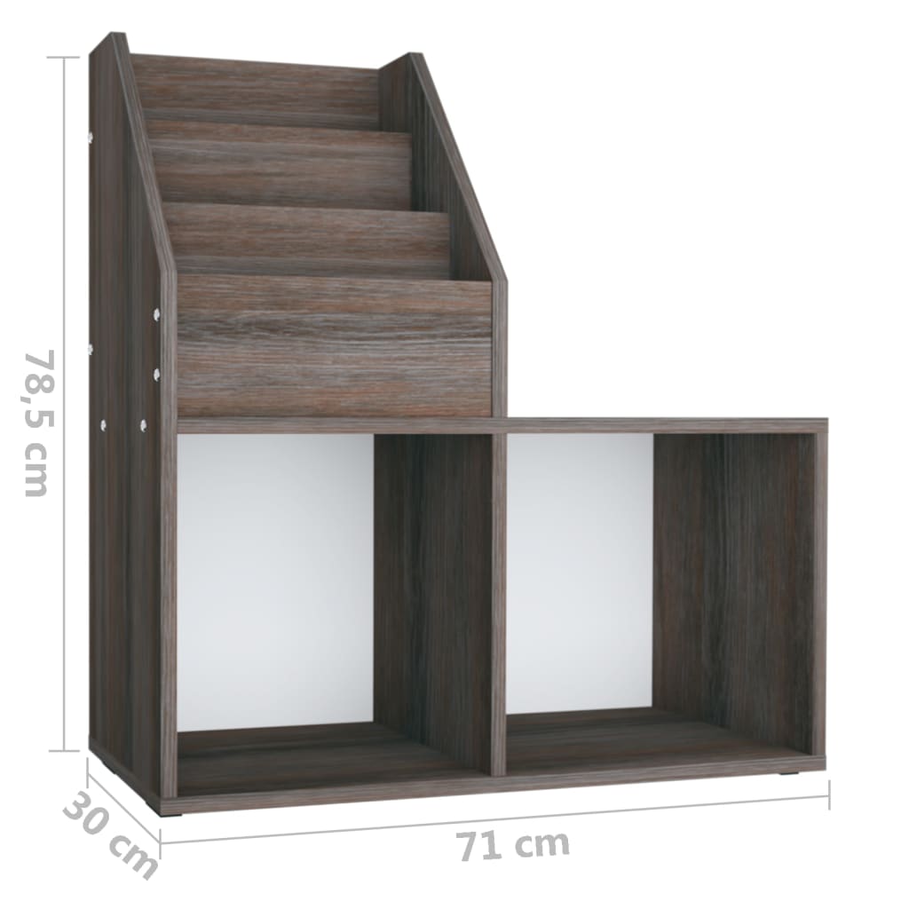 Spargitore di legno sintetizzato per bambini Nexus Grey e Sonoma 71x30x78.5cm