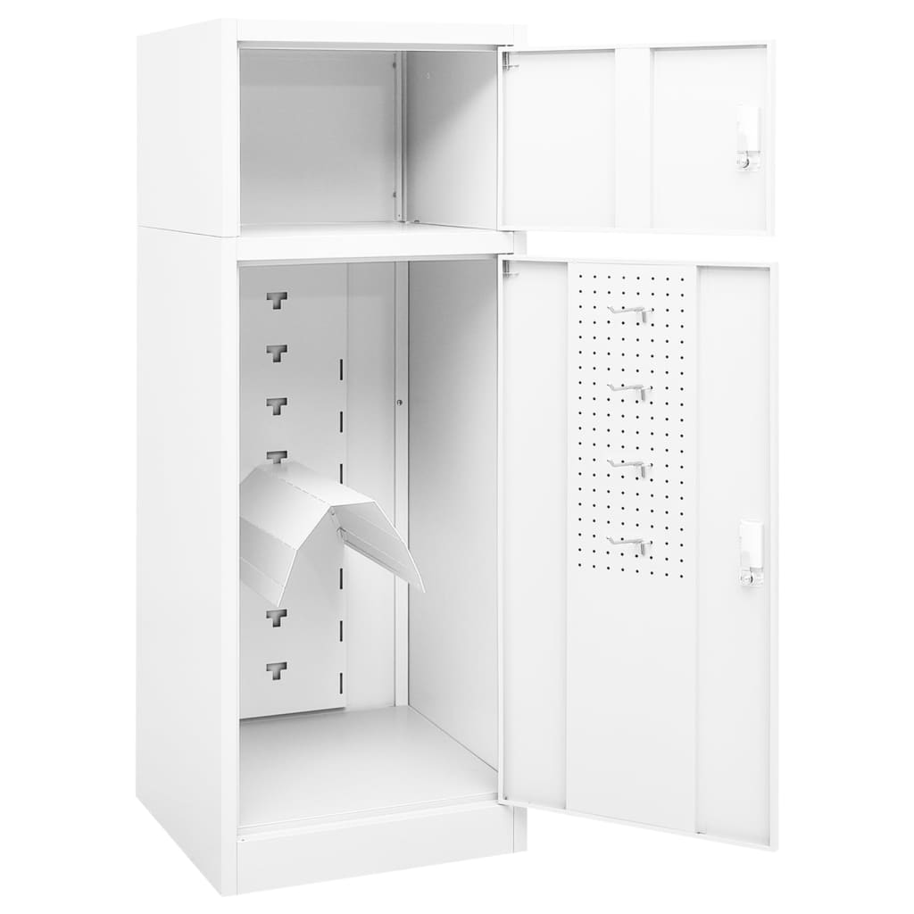 Saddle cabinet white steel 53x53x140 cm v9348 - Vetonek