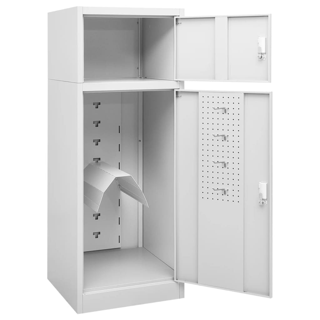 Saddle cabinet light gray steel 53x53x140 cm v9355 - Vetonek