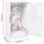 Saddle cabinet white steel 53x53x105 cm V9386 Vetonek