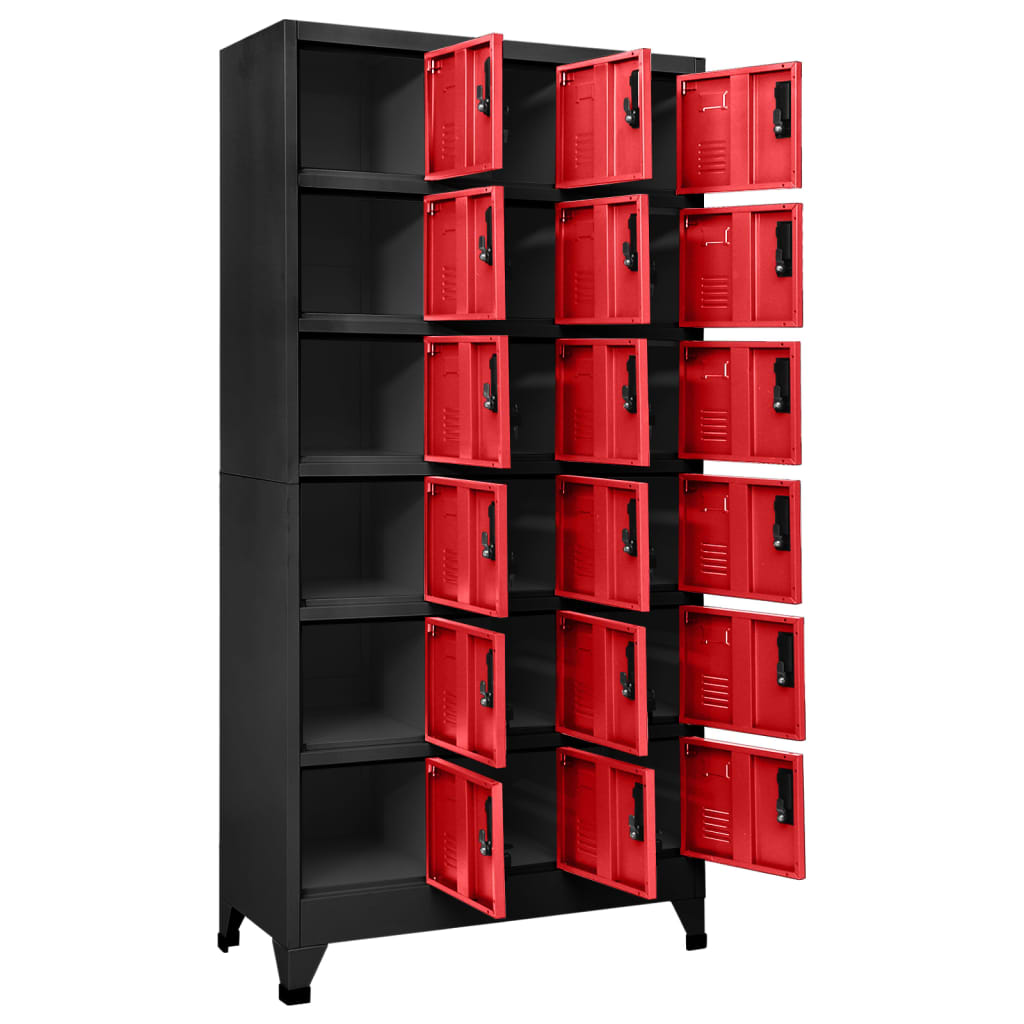 Tracite e Red Grey Steel Box Office 90x40x180 cm