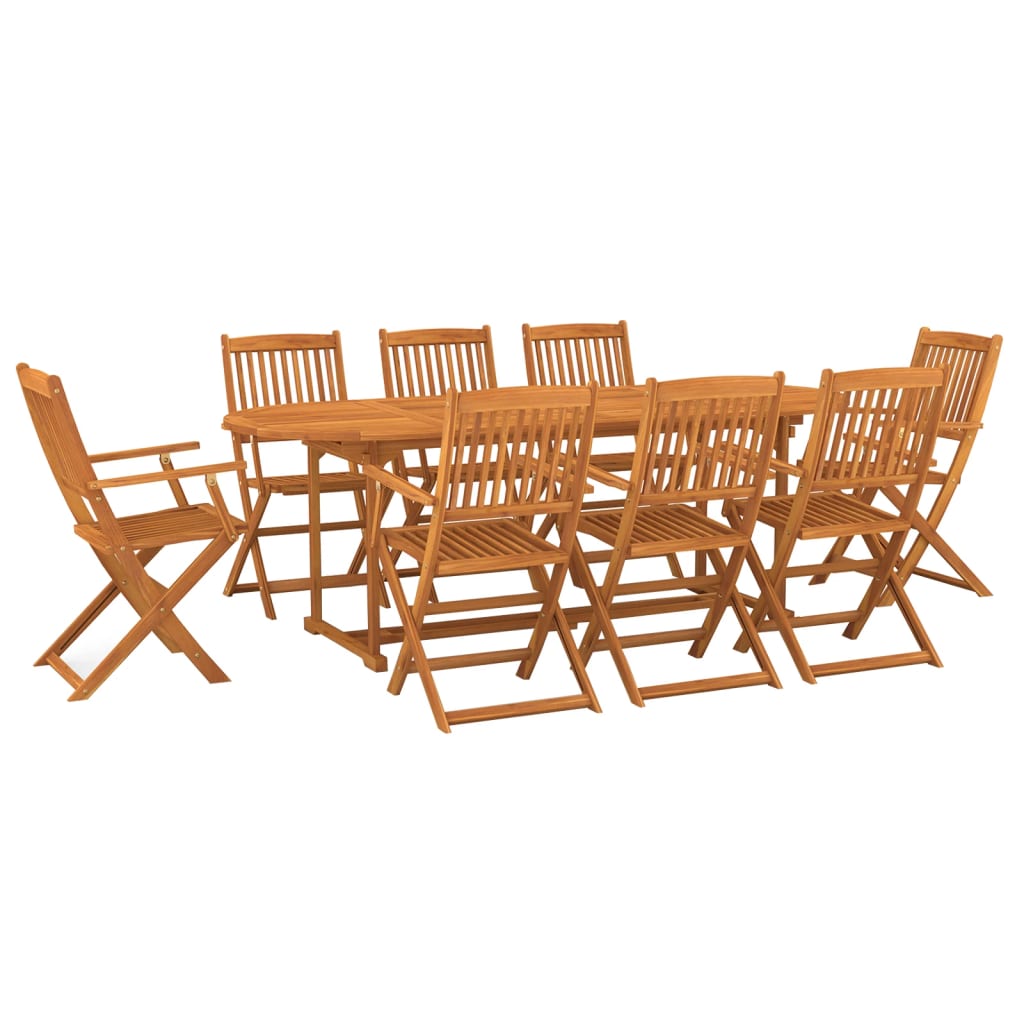 Set comedor de jardín 9 piezas madera maciza acacia 220x90x75cm vidaXL