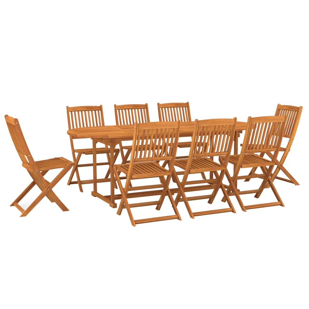 Set comedor de jardín 9 piezas madera maciza acacia 220x90x75cm vidaXL