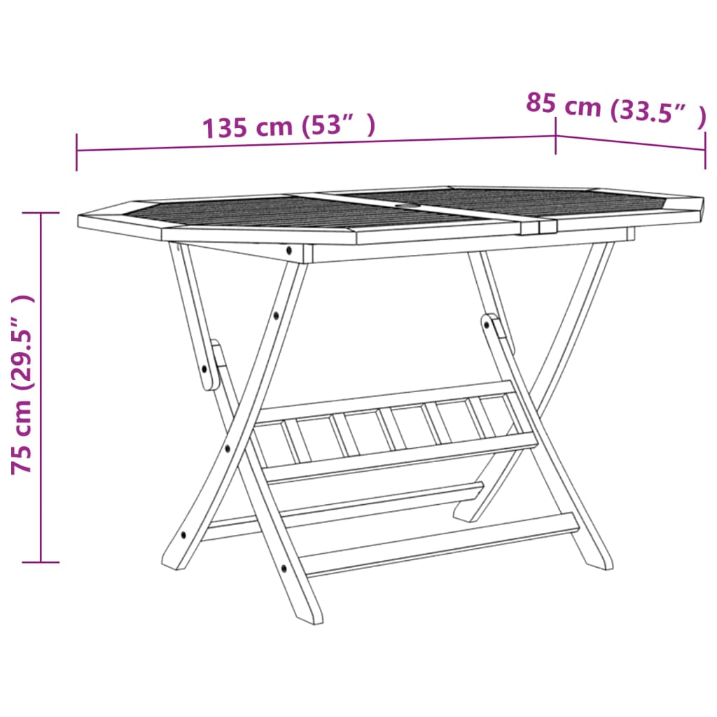 Set de comedor de jardín 7 piezas madera maciza de acacia vidaXL