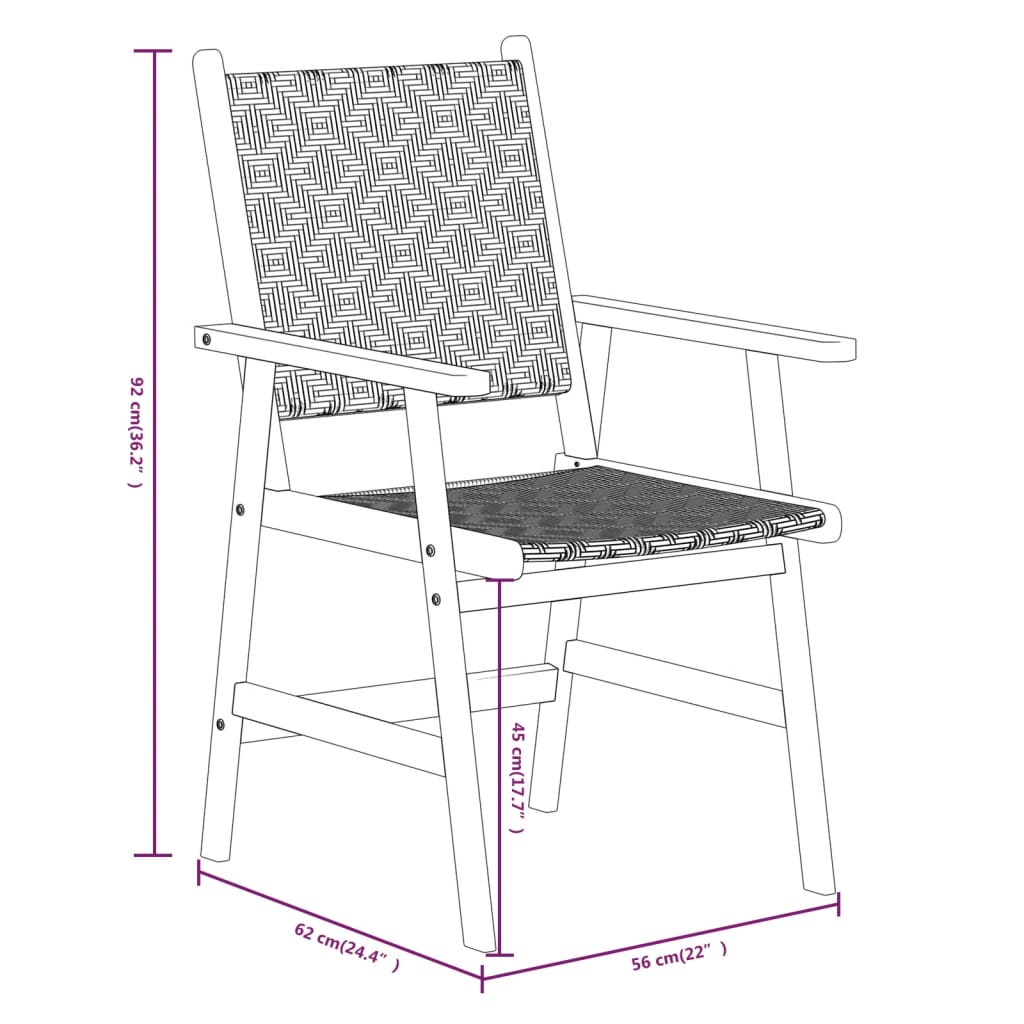 Juego de comedor para jardín 7 piezas madera maciza de acacia vidaXL