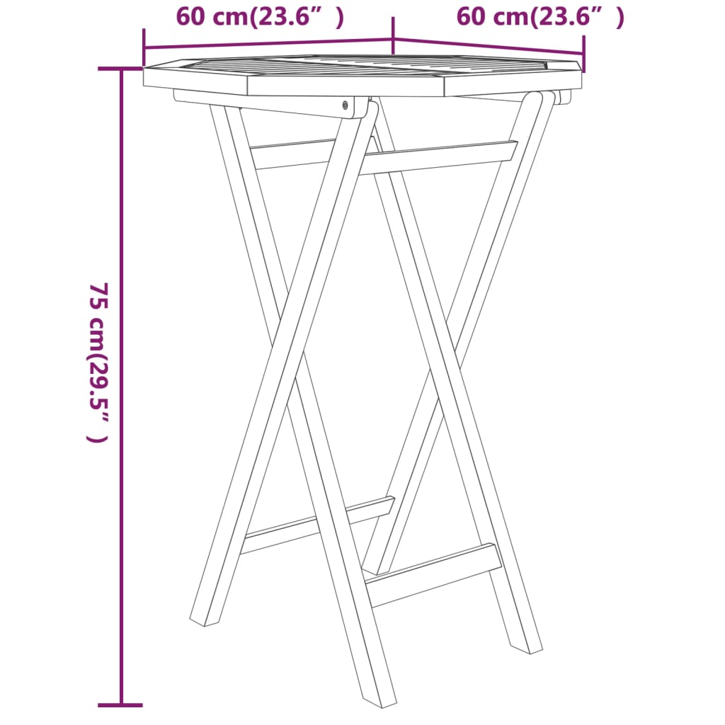 Juego de comedor para jardín 3 piezas madera maciza de teca vidaXL