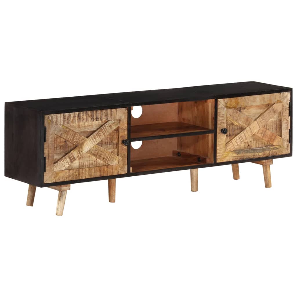 Vetonek Mueble de TV madera mango rugosa y acacia maciza 140x30x46 cm