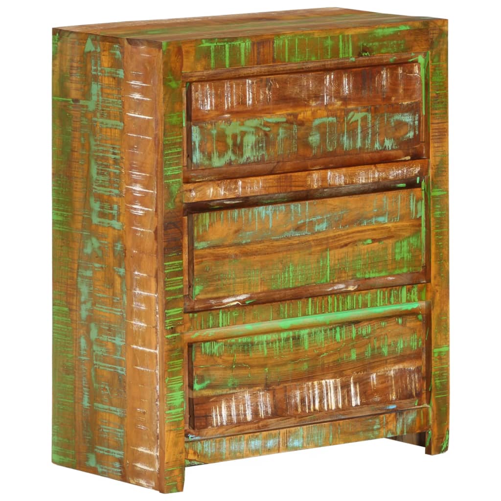 Cómoda de madera maciza reciclada multicolor 60x33x75 cm v5773 Vetonek