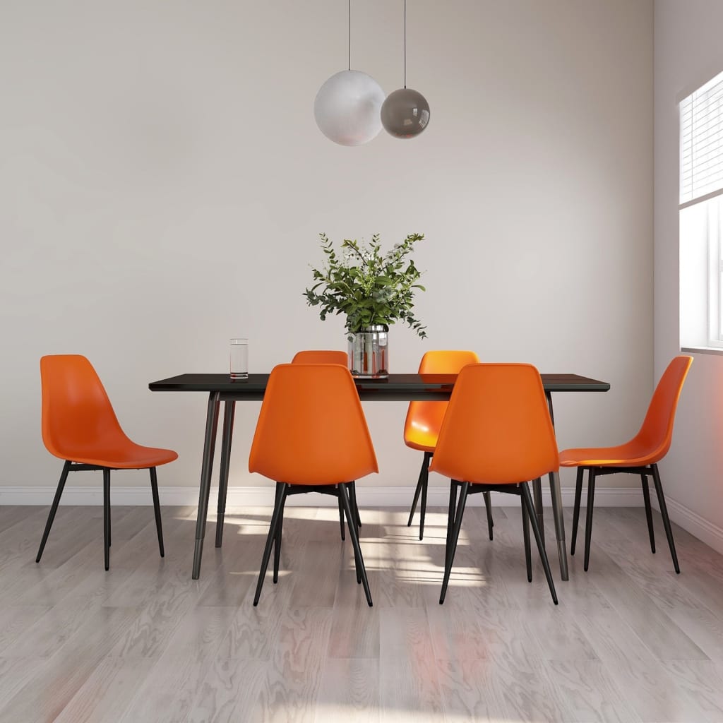 Vetonek Sillas de comedor 6 unidades PP naranja 