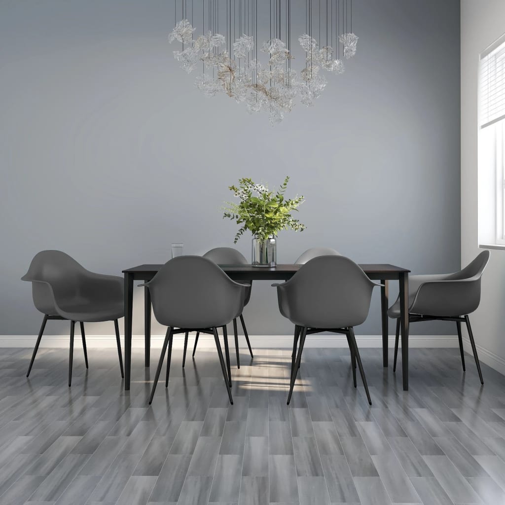 Vetonek Sillas de comedor 6 unidades gris PP