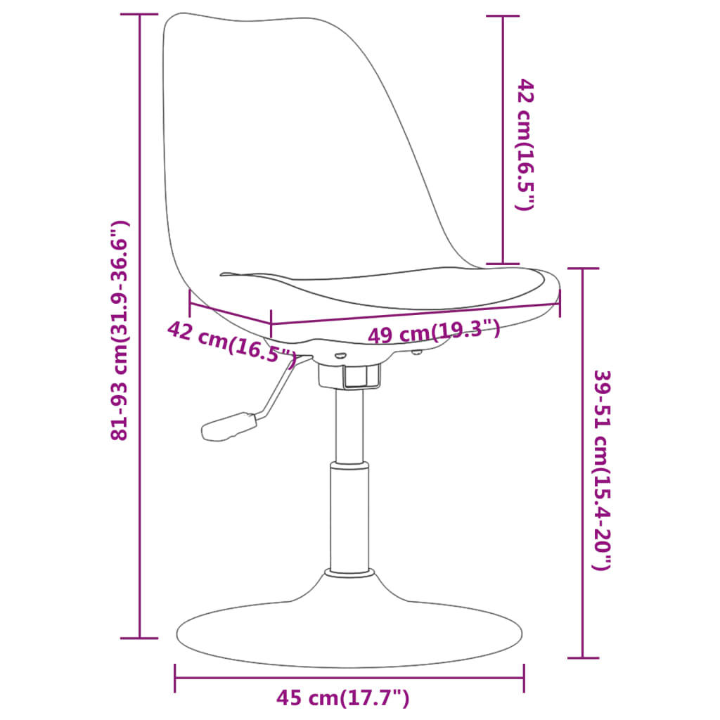 Sillas de comedor giratorias 6 unidades tela marrón oscuro vidaXL