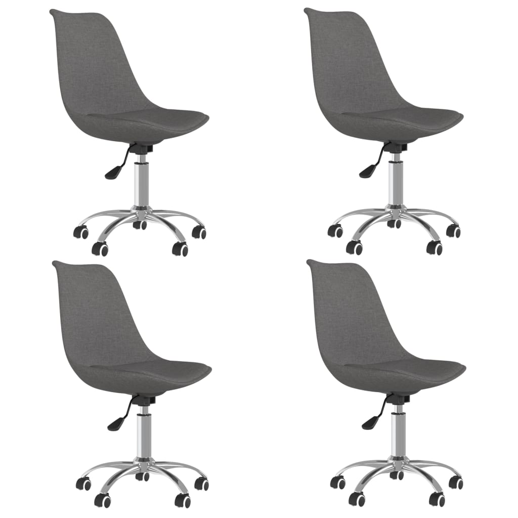 Sillas de comedor giratorias 4 unidades tela gris oscuro V1261 Vetonek