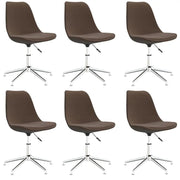 Sillas de comedor giratorias 6 unidades tela marrón V1612 Vetonek