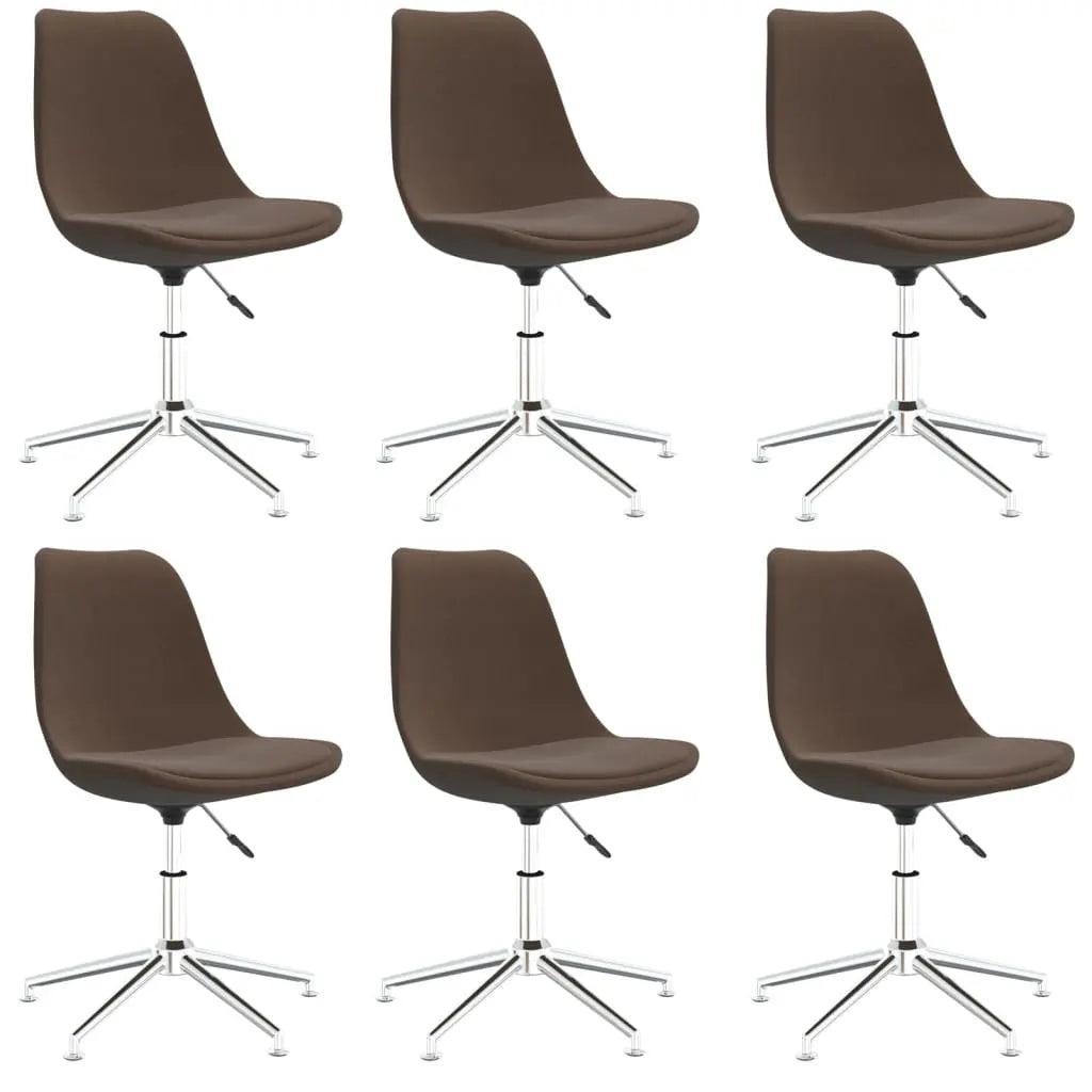Sillas de comedor giratorias 6 unidades tela marrón V1612 Vetonek