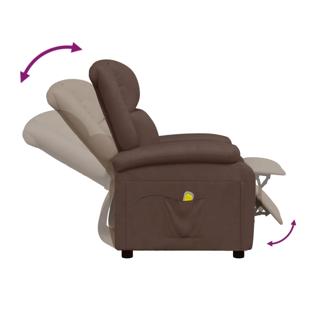 Sillón de masaje cuero sintético marrón V2084 Vetonek
