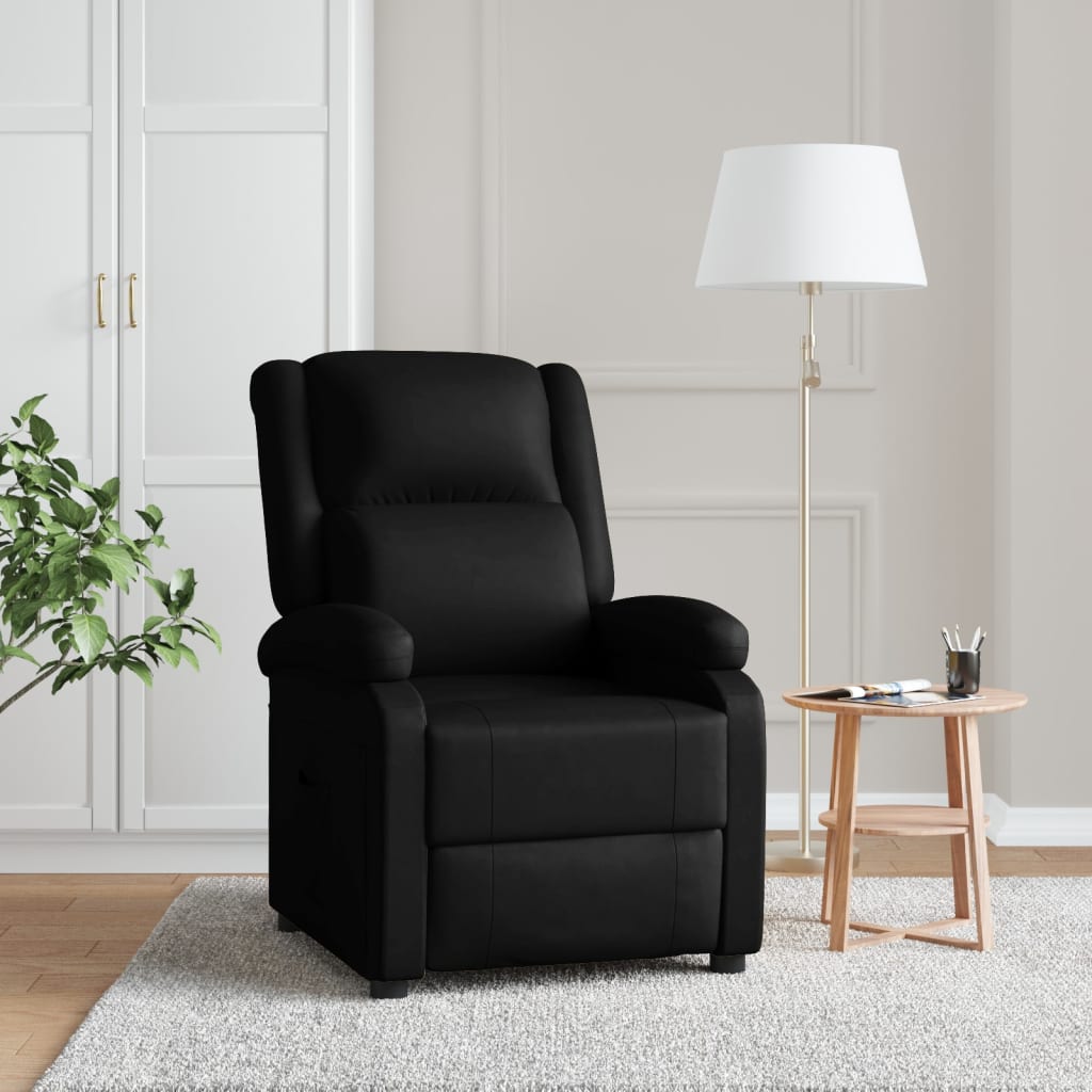 Vetonek Sillón reclinable de cuero sintético negro