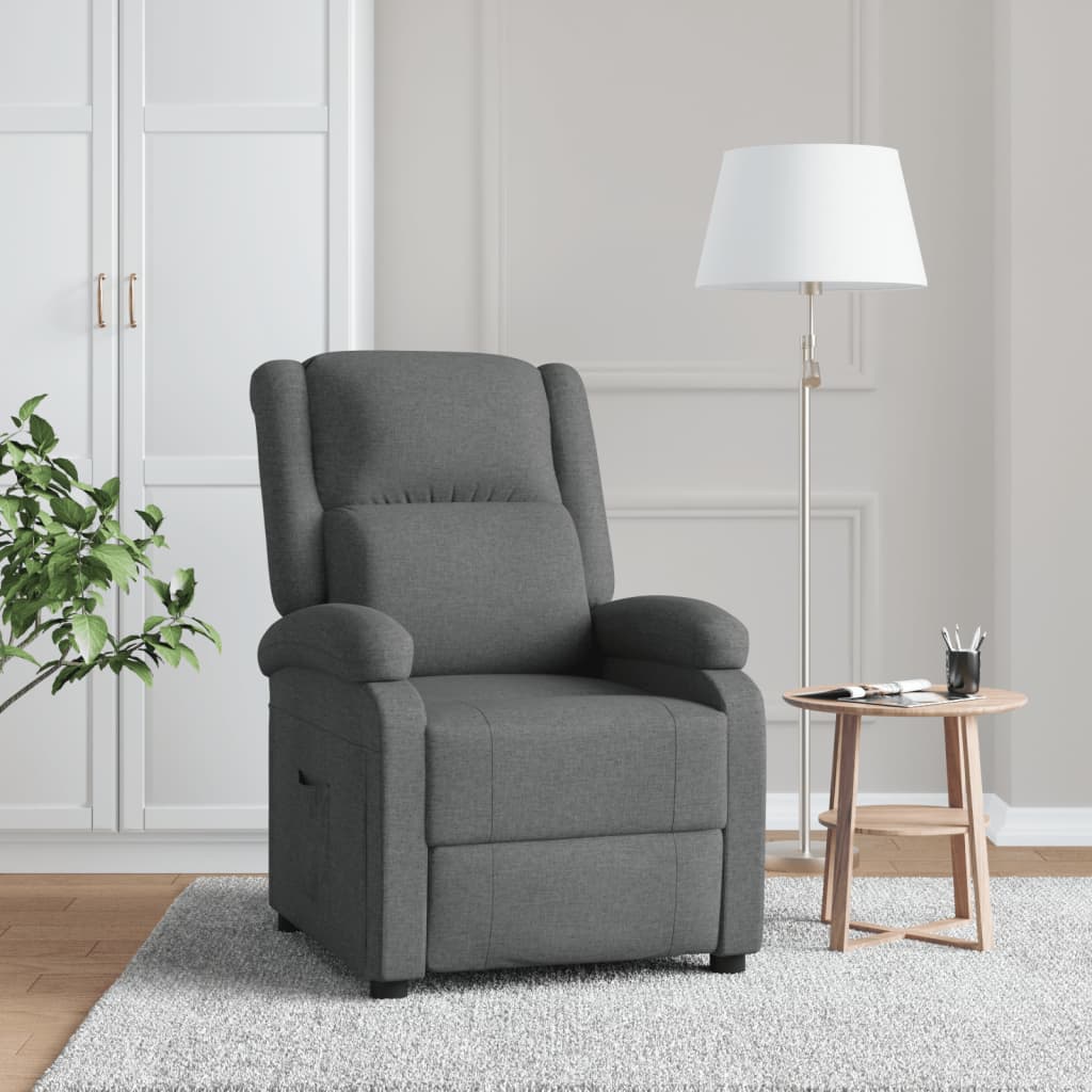 Vetonek Sillón reclinable de tela gris oscuro