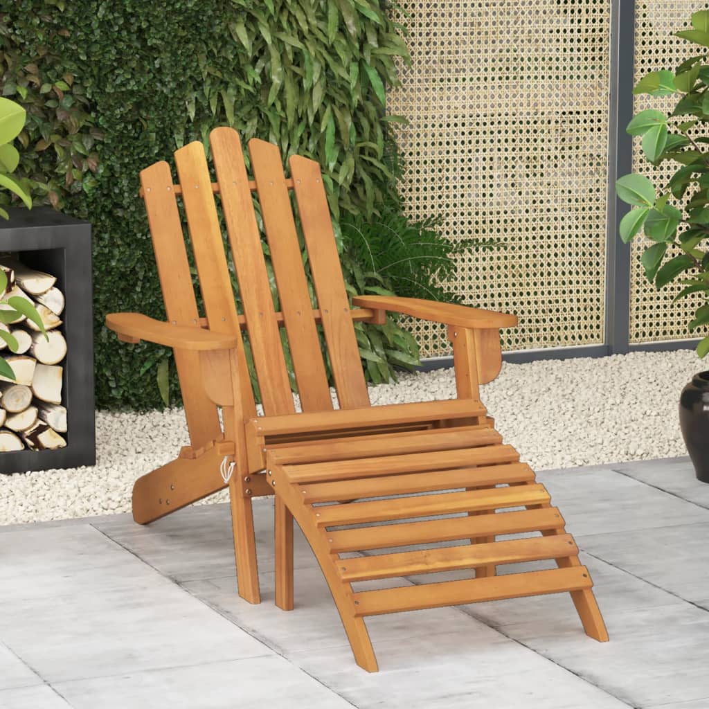 Vetonek Silla de jardín Adirondack con reposapiés madera acacia maciza