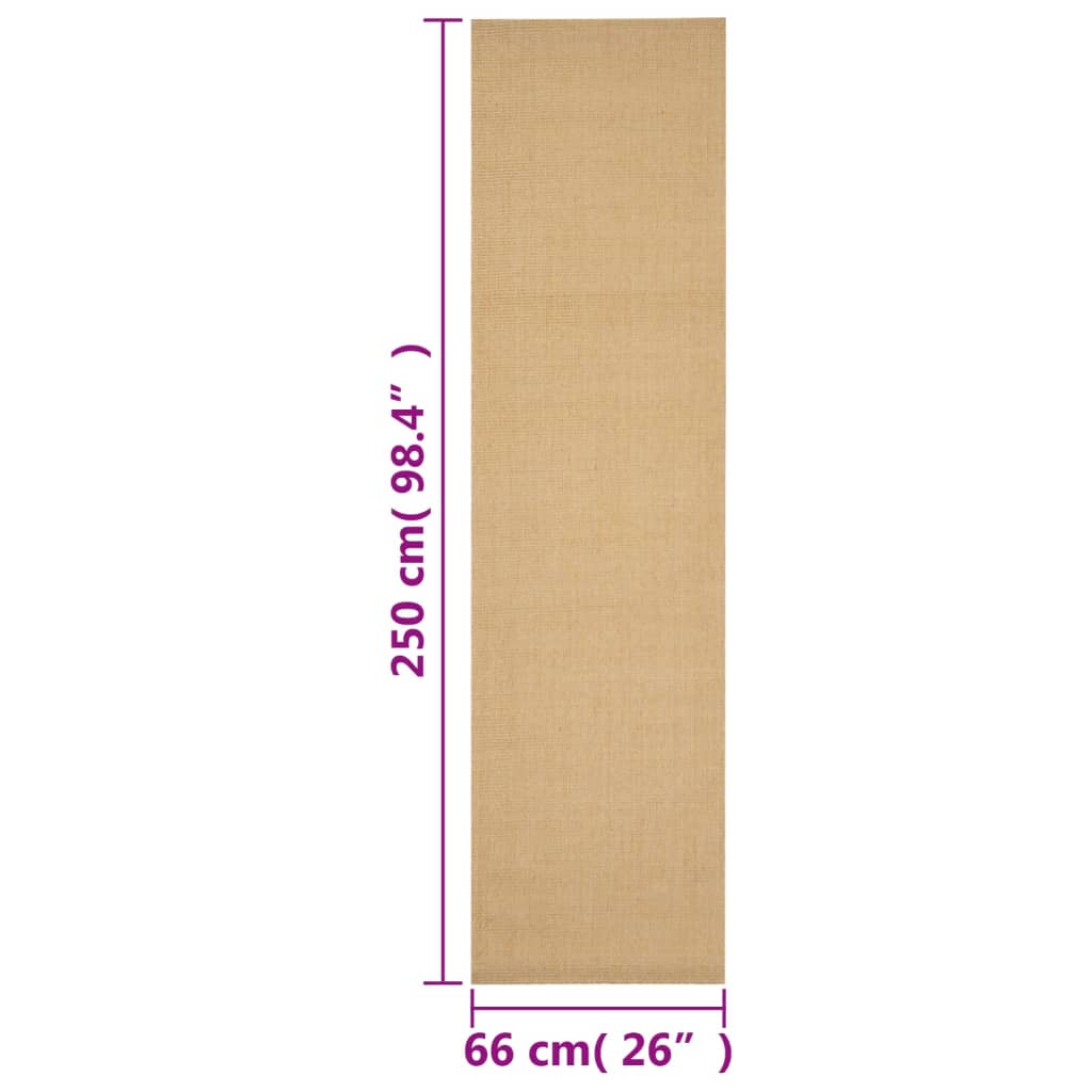 Catifa natural de sisal 66x250 cm