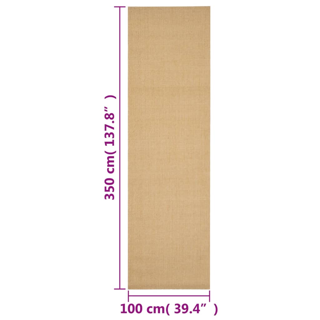 100x350 cm catifa natural de sisal