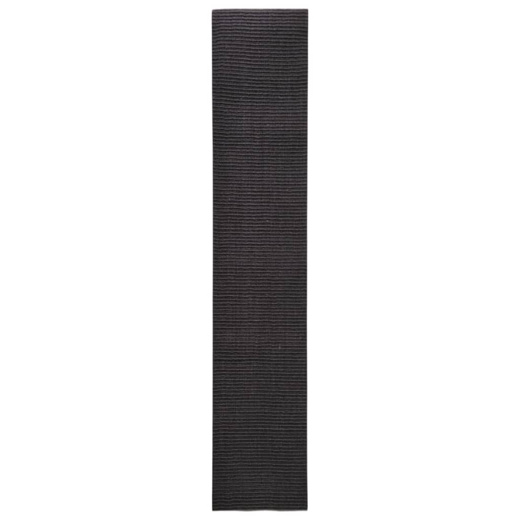 Carpete de sisal negra natural 66x350 cm