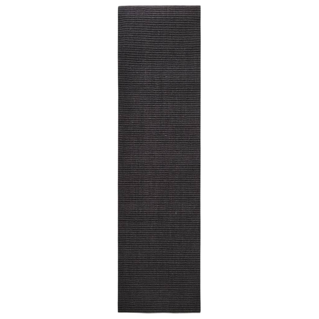 Carpete de sisal negra natural 80x300 cm