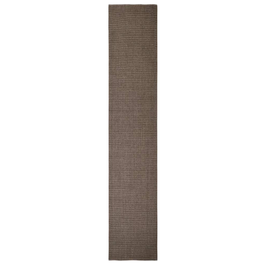 Carpete de sisal natural marrom 66x350 cm