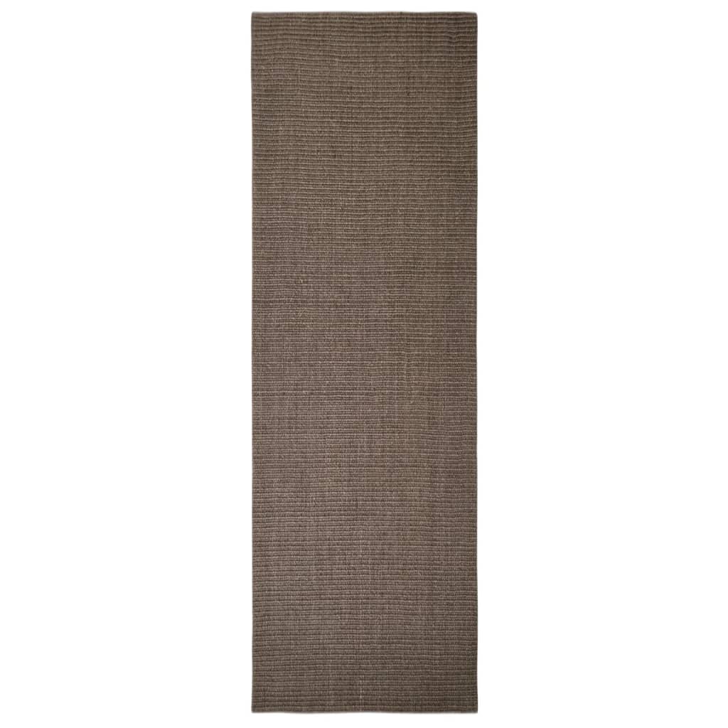 Carpete de sisal marrom natural 80x250 cm