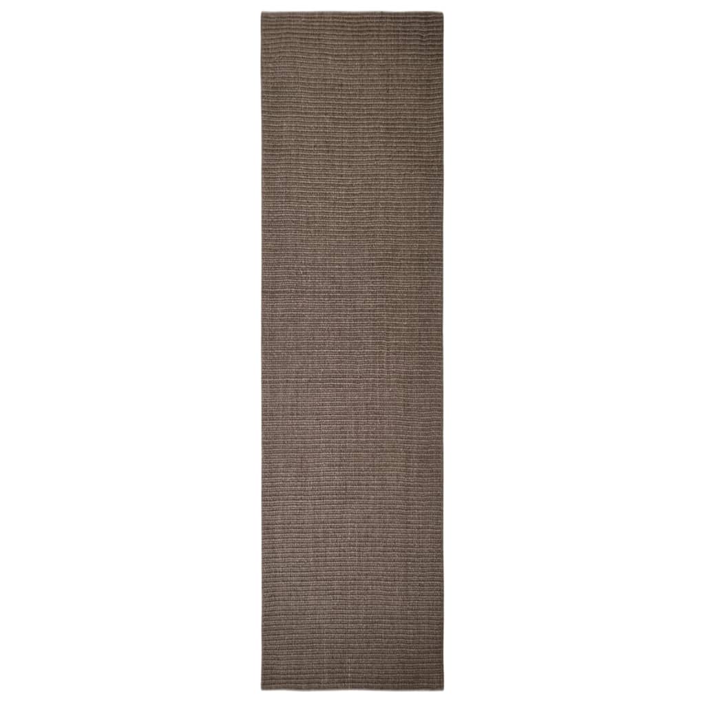 Carpete de sisal natural marrom 80x300 cm