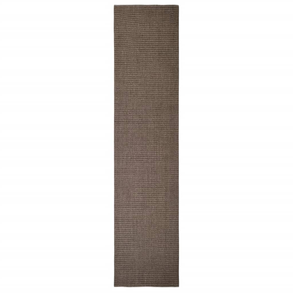 Carpete de sisal natural marrom 80x350 cm