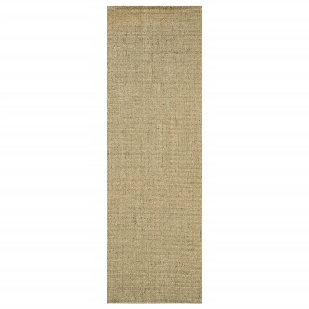 Carpete de sisal natural verde 80x250 cm