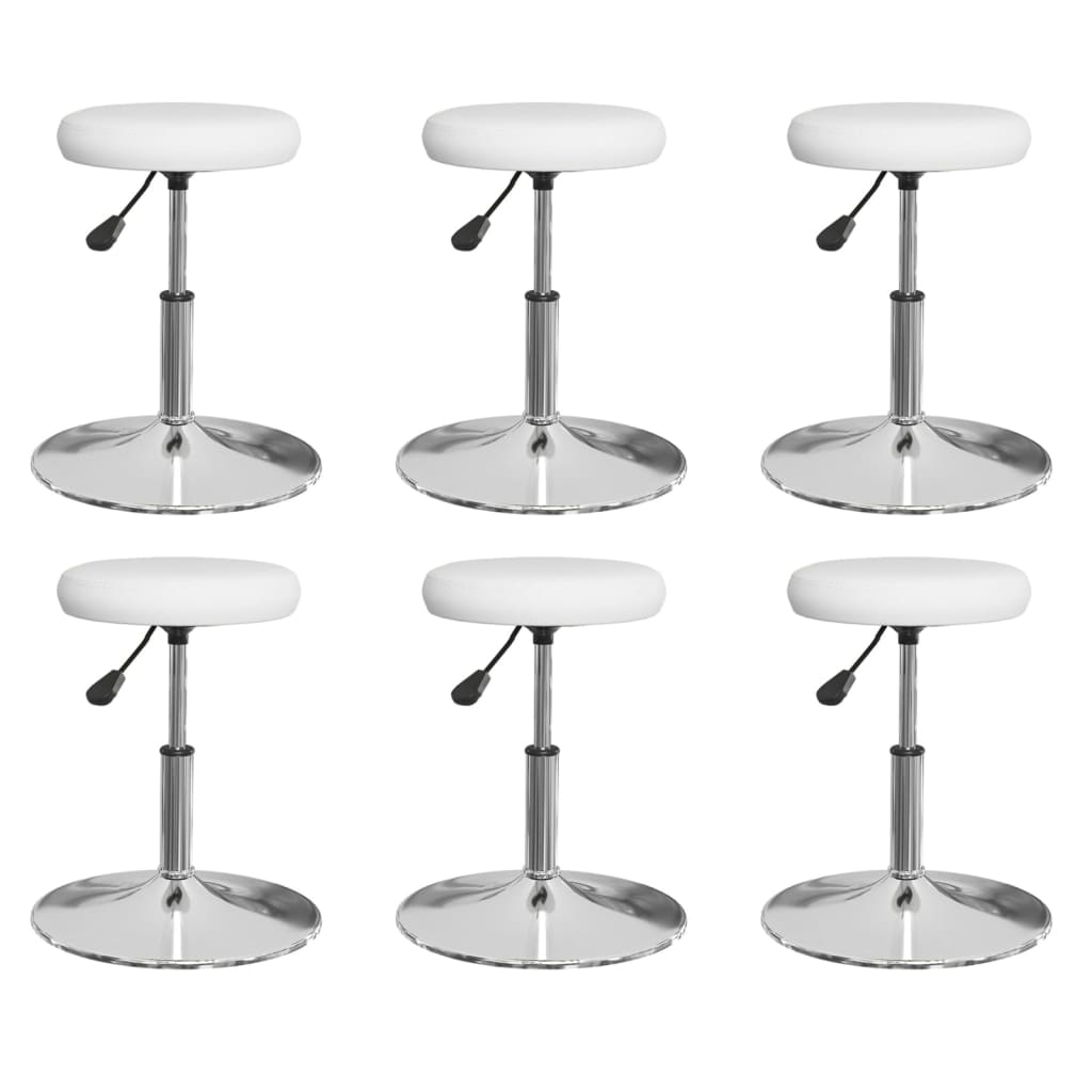 Vetonek Sillas de comedor 6 uds cuero sintético blanco