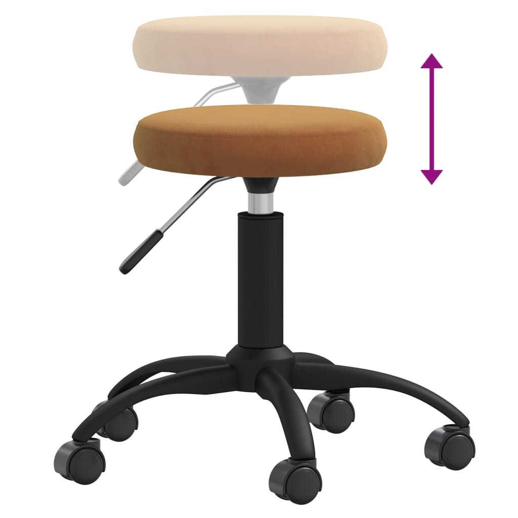 Taburete de masajes terciopelo Marrón vidaXL