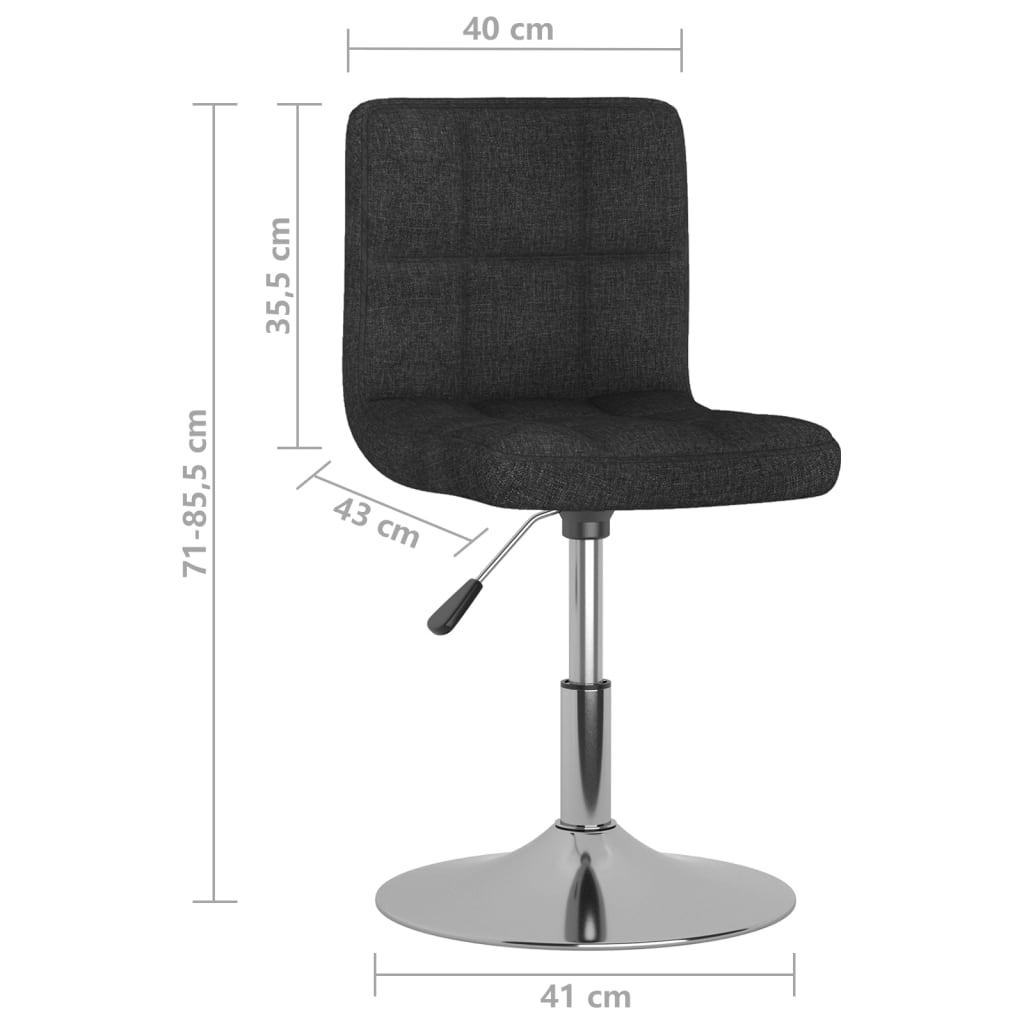 Sillas de comedor giratorias 4 unidades tela negro vidaXL