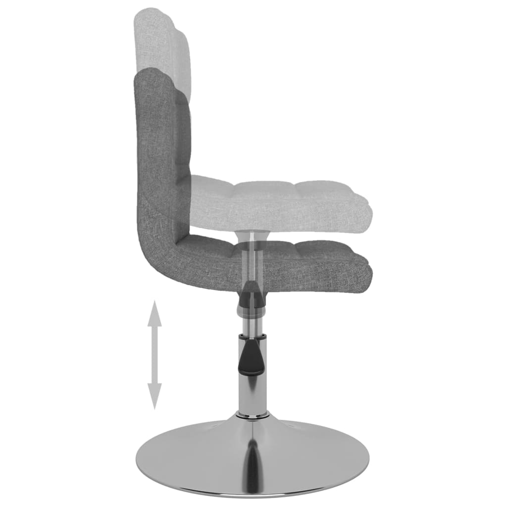 Silla de comedor giratoria tela gris claro vidaXL