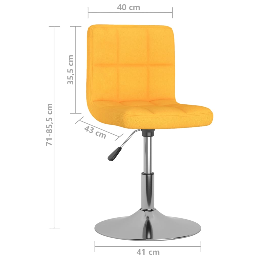 Silla de comedor giratoria tela amarillo vidaXL