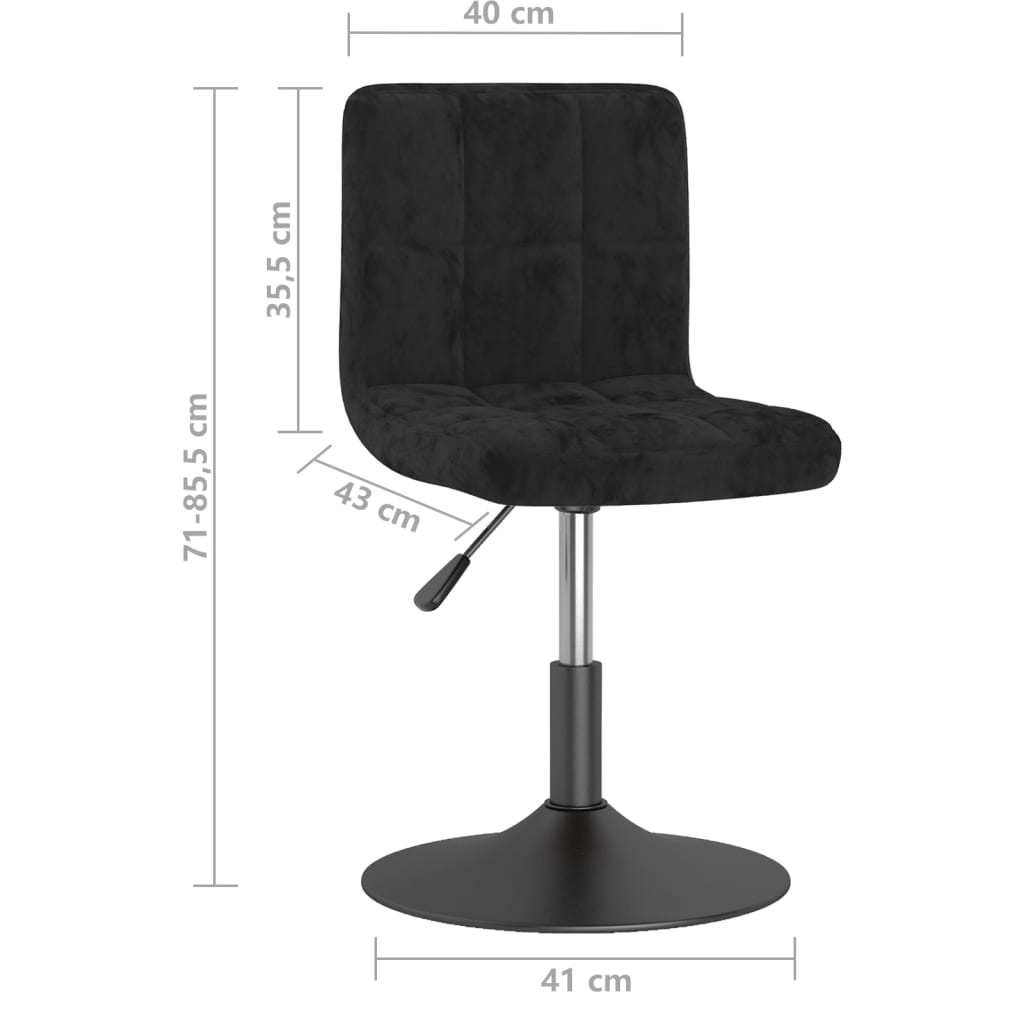 Sillas de comedor giratorias 6 unidades terciopelo negro vidaXL