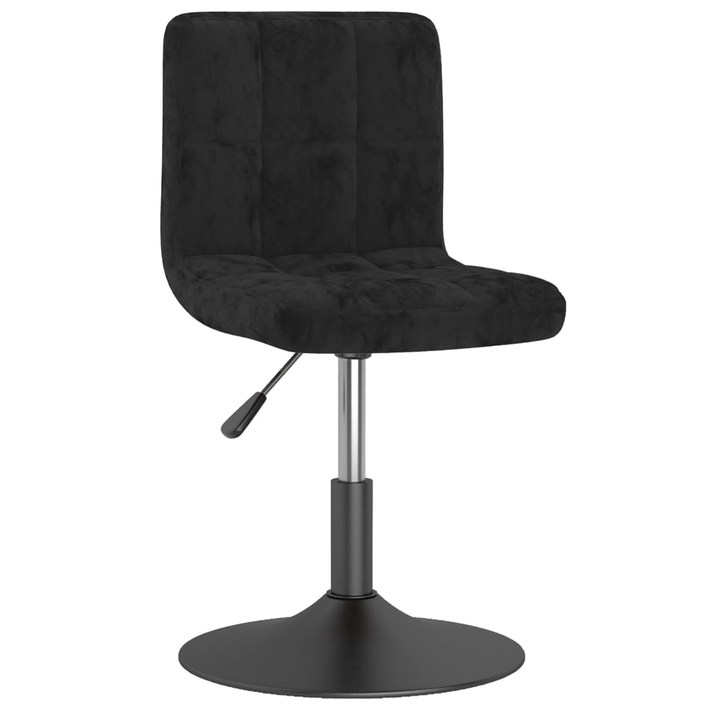 Vetonek Silla de comedor giratoria de terciopelo negro