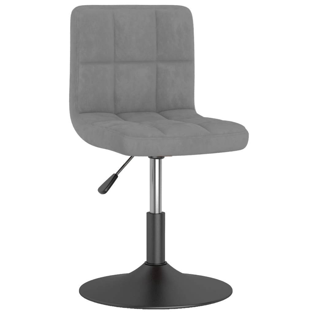 Vetonek Silla de comedor giratoria de terciopelo gris claro