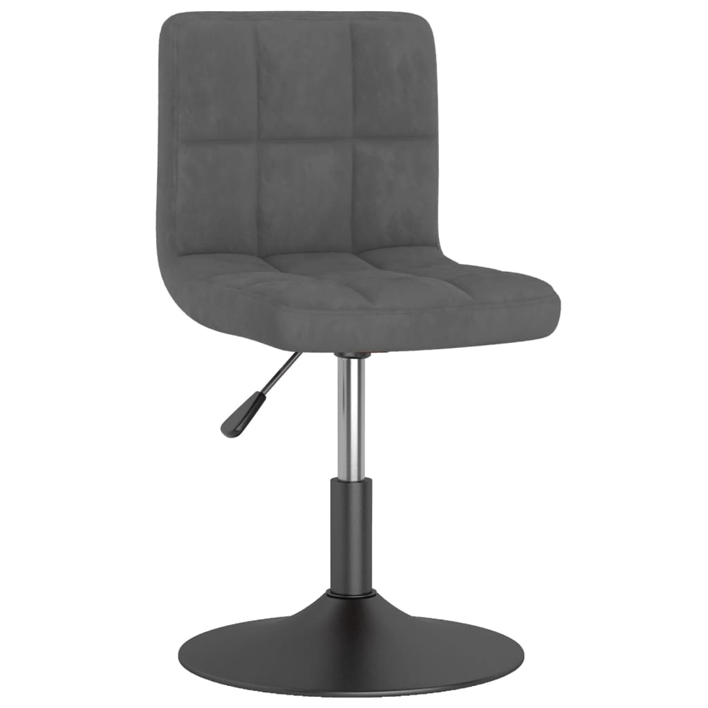 Vetonek Silla de comedor giratoria de terciopelo gris oscuro